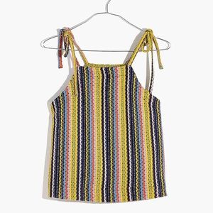 Madewell texture & thread tie strap tank top | SZ:M
